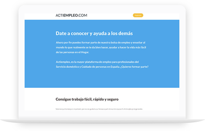 Mantenimiento Web de la web https://actiempleo.com- Diseño Web WordPress Valencia